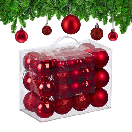 Christmas Tree Baubles Set, Matte/Shiny/Glitter Finish