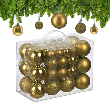 Christmas Tree Baubles Set, Matte/Shiny/Glitter Finish