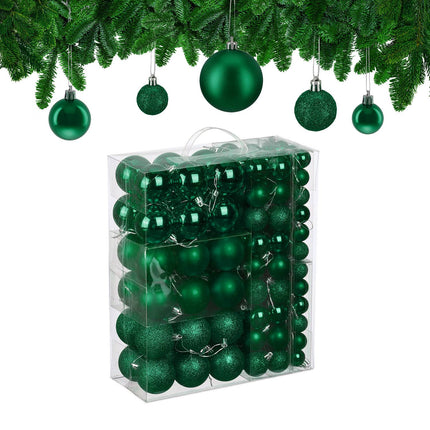 Christmas Tree Baubles Set, Matte/Shiny/Glitter Finish