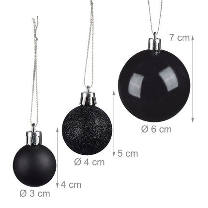 Weihnachtsbaumkugeln Set, Matt/Glänzend/Glitzernd