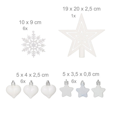 Christmas Tree Ornaments Set, 101 Plastic Baubles