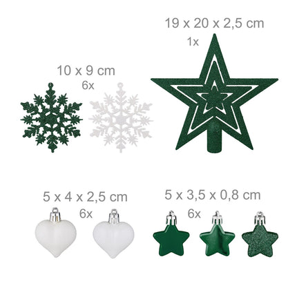 Weihnachtsbaumkugeln Set, 101 Plastik-Christbaumkugeln