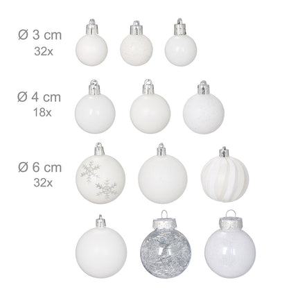 Christmas Tree Ornaments Set, 101 Plastic Baubles
