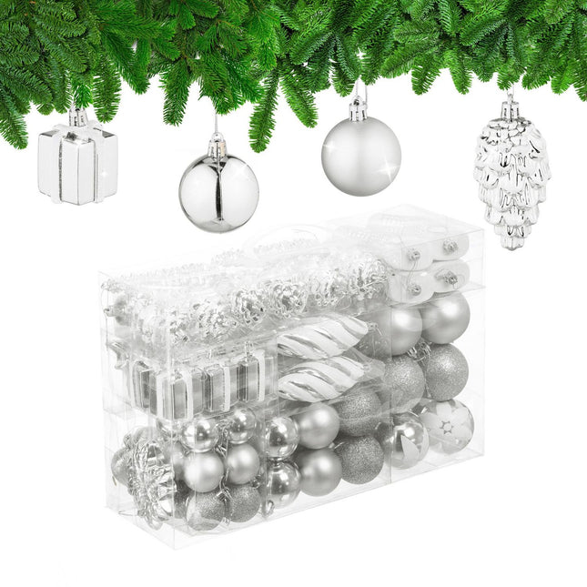 Kerstboomversieringsset - 72 stuks, kerstballen en decoraties