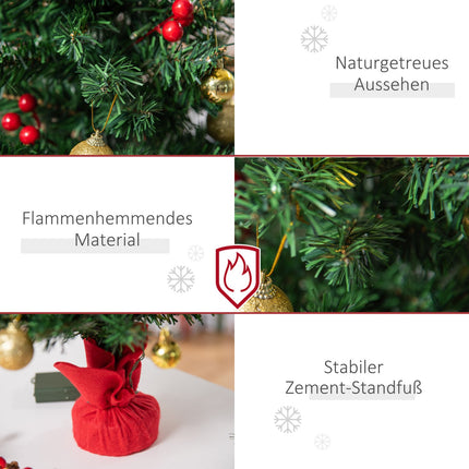 Kleiner grüner Weihnachtsbaum mit LED-Beleuchtung und Beeren