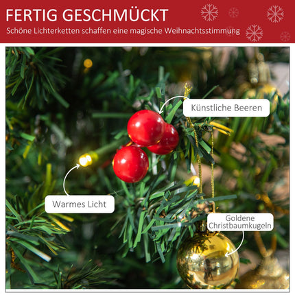 Kleiner grüner Weihnachtsbaum mit LED-Beleuchtung und Beeren