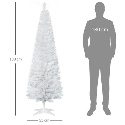 White Christmas tree with stand, 390 tips, 180 cm