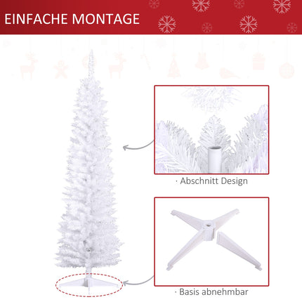 White Christmas tree with stand, 390 tips, 180 cm