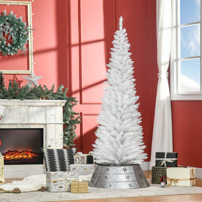 Weißer Weihnachtsbaum mit Ständer, 390 Spitzen, 180 cm