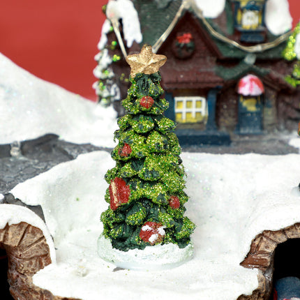 Weihnachtsdorf mit LED-Beleuchtung, Musik und fahrendem Zug