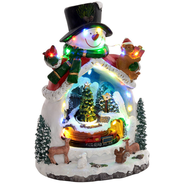Weihnachtsdorf mit LED-Beleuchtung, Musik und Zügen