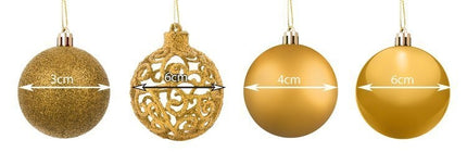 Weihnachtskugeln Set 100 Stück + goldener Stern 