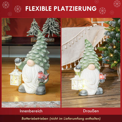 Weihnachtsmann-Statue, LED beleuchtet, 42 cm, für Innen/Außen