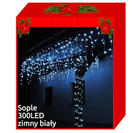 Weihnachtsbeleuchtung - Eiszapfen 300 LED kaltweiß 31V 