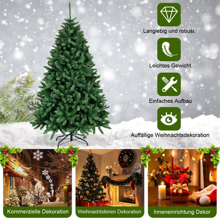 Weihnachtsbaum 183 cm künstlicher Weihnachtsbaum mit klappbarem Metallständer