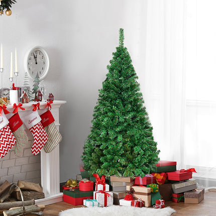 Weihnachtsbaum künstlicher Tannenbaum mit Metallständer 150-240 cm grün-150 cm