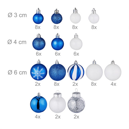 Boules de Noël dans un ensemble de 101 pièces