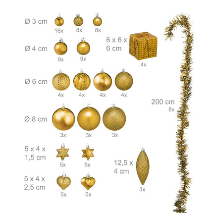 Christmas tree balls in a set of 110 pcs
