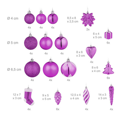 Christmas tree balls in a set of 72 pcs