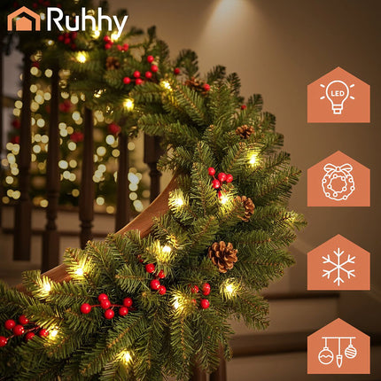 Weihnachtsbaumgirlande 2,7m HQ mit Ruhhy 22325 Lichtern 
