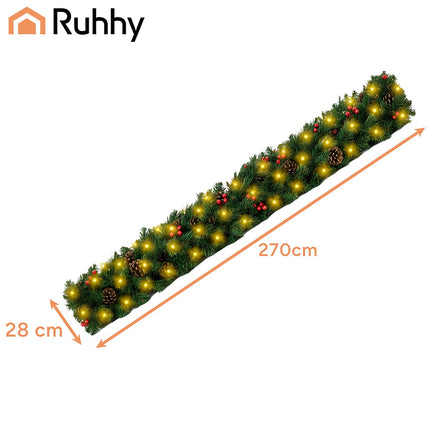 Weihnachtsbaumgirlande 2,7m HQ mit Ruhhy 22325 Lichtern 
