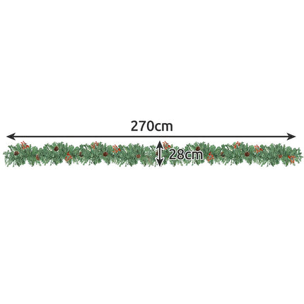 Weihnachtsbaumgirlande 2,7m mit Ruhhy 22322 LED-Leuchten 