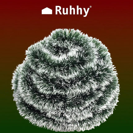 Guirlande de sapin de Noël givrée 6 m Ruhhy 22310