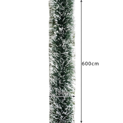 Guirlande de sapin de Noël givrée 6 m Ruhhy 22310