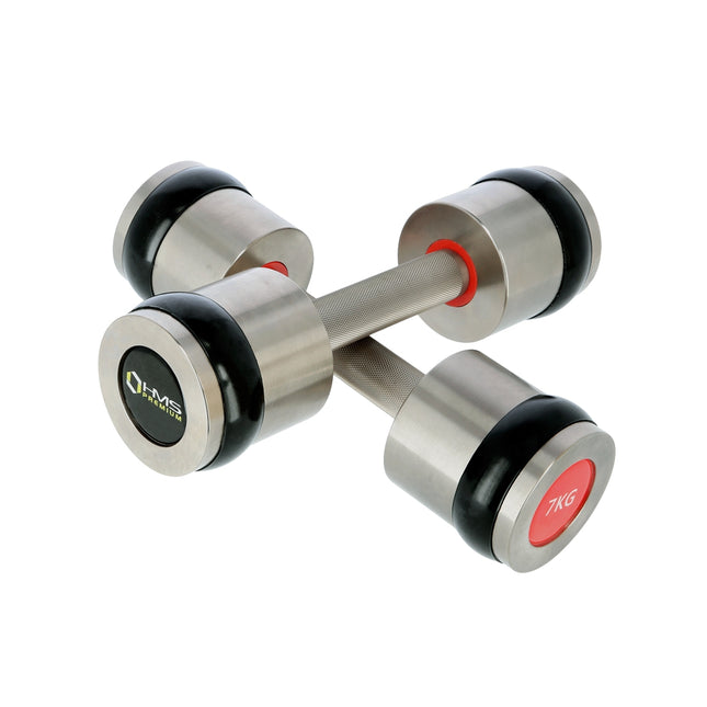 Hantel-Set verchromt, 2 x 7 kg, Premium-Qualität