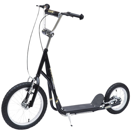 Cityroller für Kinder mit Bremsen, 16/12 Zoll, schwarz
