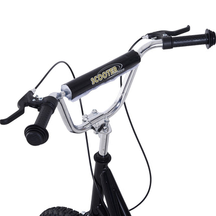 Cityroller für Kinder mit Bremsen, 16/12 Zoll, schwarz