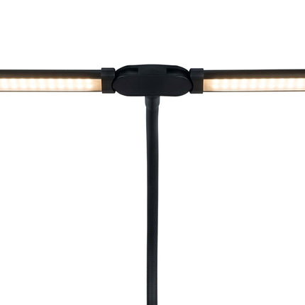 Klemmbare LED-Schreibtischlampe, 61cm Doppelköpfe, USB dimmbar