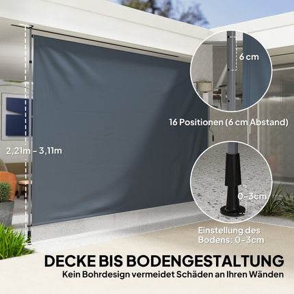 Upínací markýza, výškově nastavitelná, odolná proti UV, 350 cm