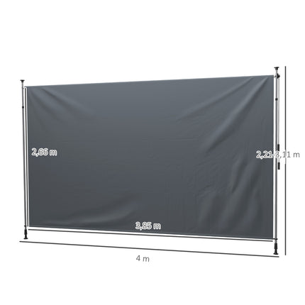 Klemmmarkise höhenverstellbar, UV-beständig, 400 cm breit