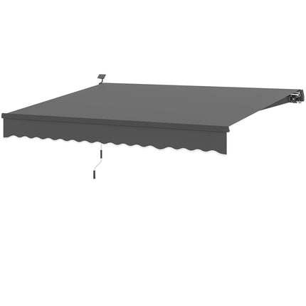 Klemmmarkise mit Handkurbel, UV 50+, 400 cm, Grau