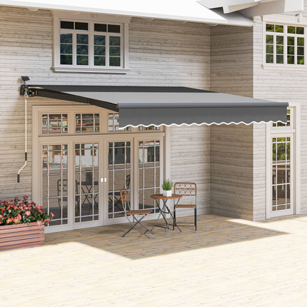 Klemmmarkise mit Handkurbel, UV 50+, 400 cm, Grau