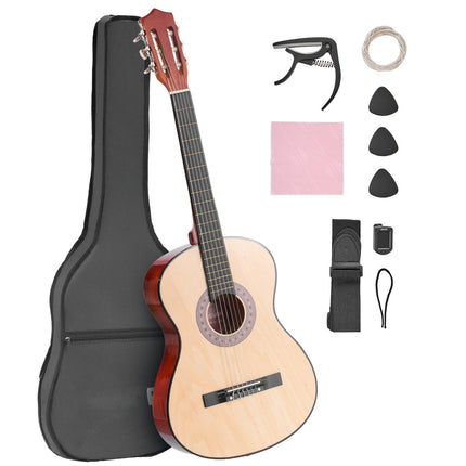 Classical Guitar 38 Inch, Nylon Strings Starter Kit