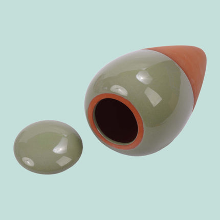Clay Watering Cones with Lids, 350ml, 2-Pack, Sage