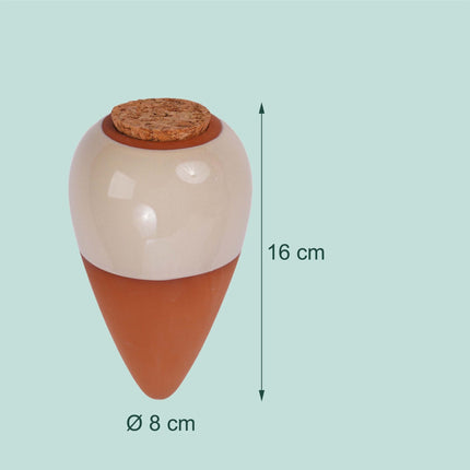 Clay Watering Cones with Lids, 350ml, Beige, 2-Pack
