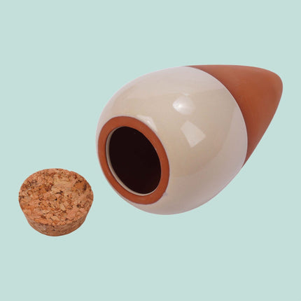 Clay Watering Cones with Lids, 350ml, Beige, 4-Pack