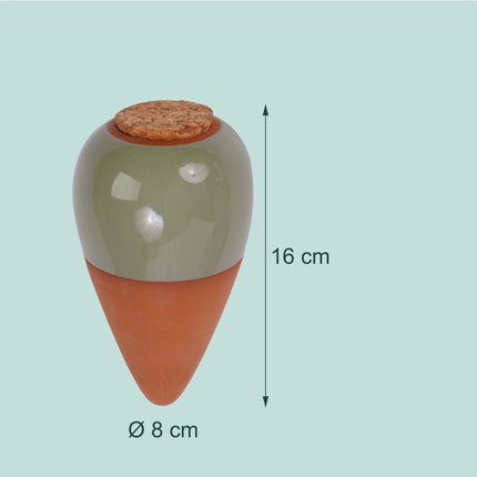 Clay Watering Cones with Lids, 350ml, Sage, 2-Pack