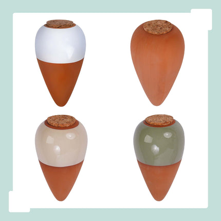 Clay Watering Cones with Lids, 350ml, Set of 2
