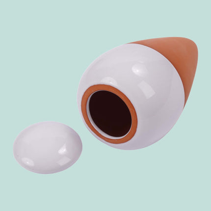 Clay Watering Cones with Lids, 350ml, White, Set of 2
