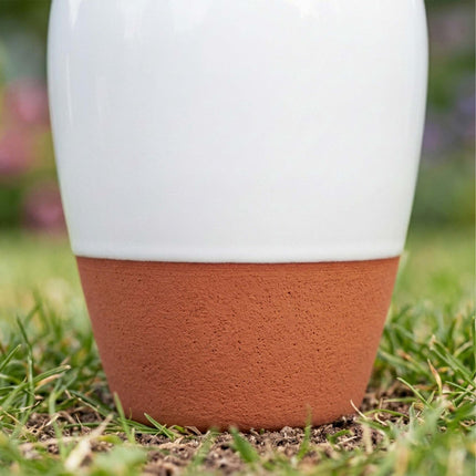 Clay Watering Cones with Lids, 350ml, White, Set of 4