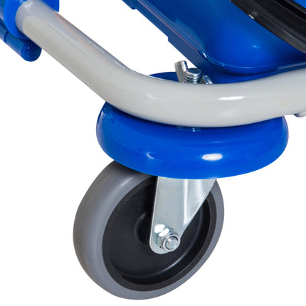 Putzwagen mit 4 Eimern und Rädern, blau/orange