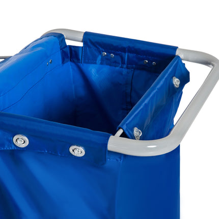 Putzwagen mit 4 Eimern und Rädern, blau/orange