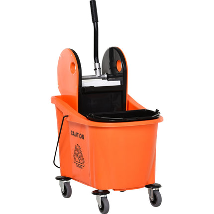 Reinigungswagen mit Schwenksystem, 36L - Schwarz/Orange