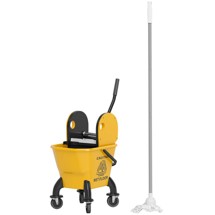 Reinigungsgerät mit 26L Eimer & Mopp – Gelb