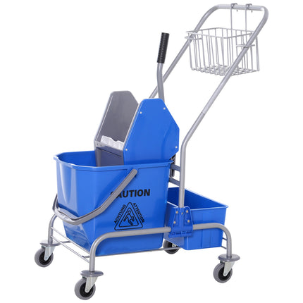 25L blauer mobiler Reinigungswagen mit Mopppresse