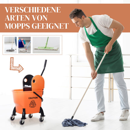 Reinigungswagen mit Mopp-Presse und 26L fahrbarem Eimer